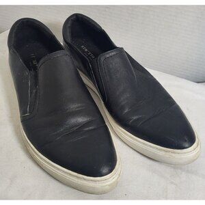 Kenneth Cole Leather Slip-on Sneakers Shoes Black White Sole Size 10 Men's